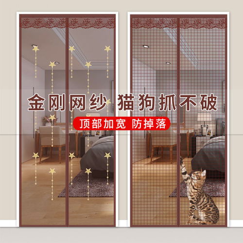 夏季家用防蚊门帘高档加密纱窗磁吸纱门防蝇静音别墅卧室客厅大门